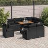 VidaXL Garden Lounge Set 9 Pcs with Cushions Black Wicker 3327163