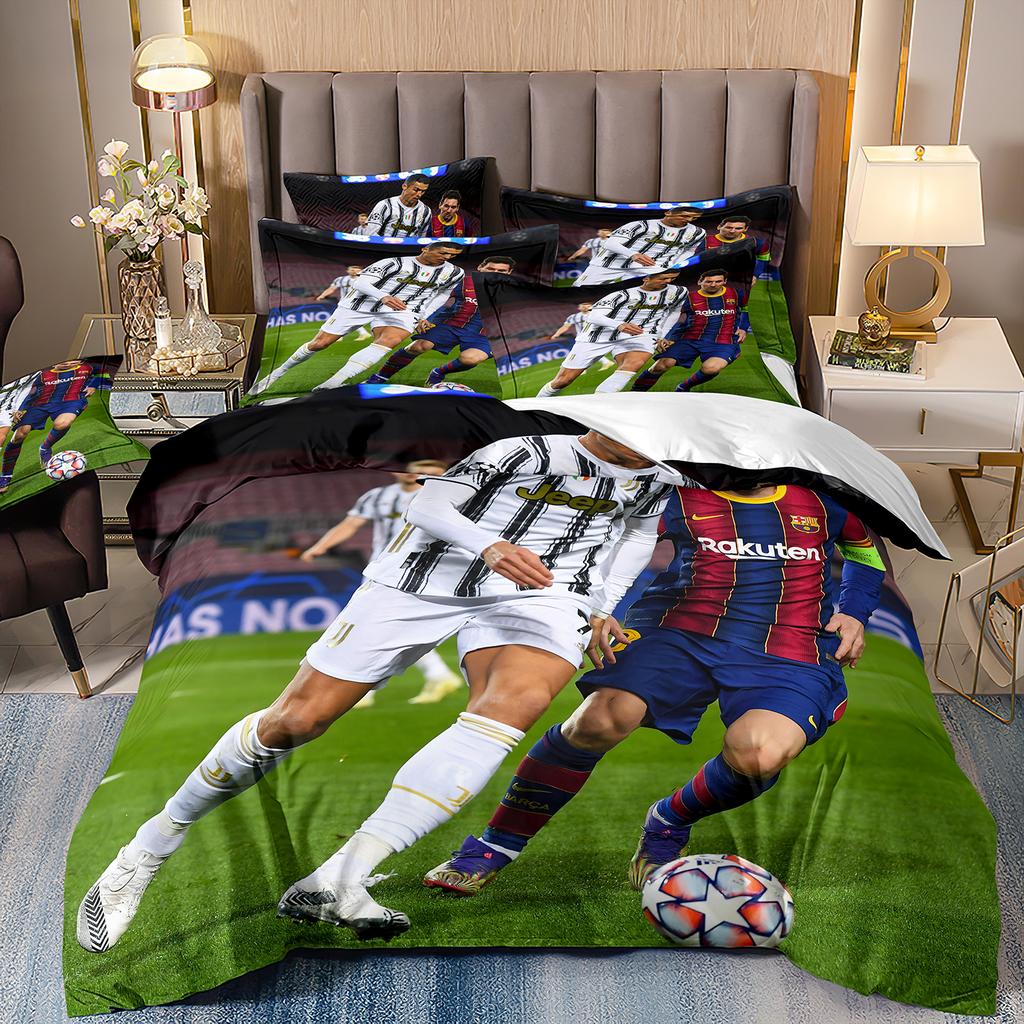 Bettbezug Luxuriös Fußballstar Cri-stiano Ronaldo Druck Bettwäsche Set Bettbezug Bett Jugend Kinder Mädchen Jungen Geburtstagsgeschenk