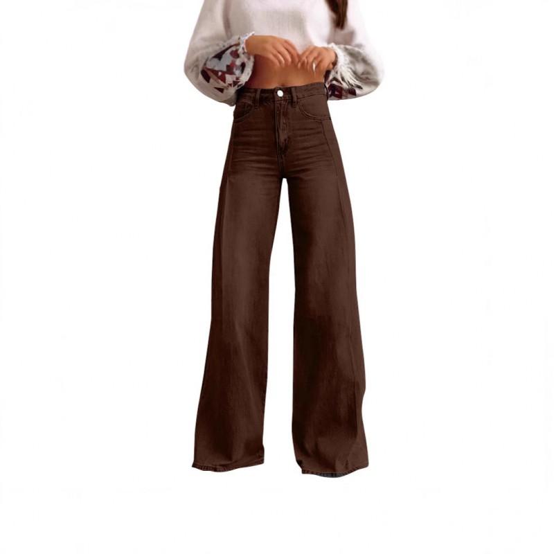 Womens High Waist Wide Leg Denim Pants Fashion Washed Long Jeans Daily Wear