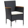 Ensemble table et chaises - MAISON EXCLUSIVE - 9 pièces - Résine tressée - Coussins rembourrés - Accoudoirs acacia