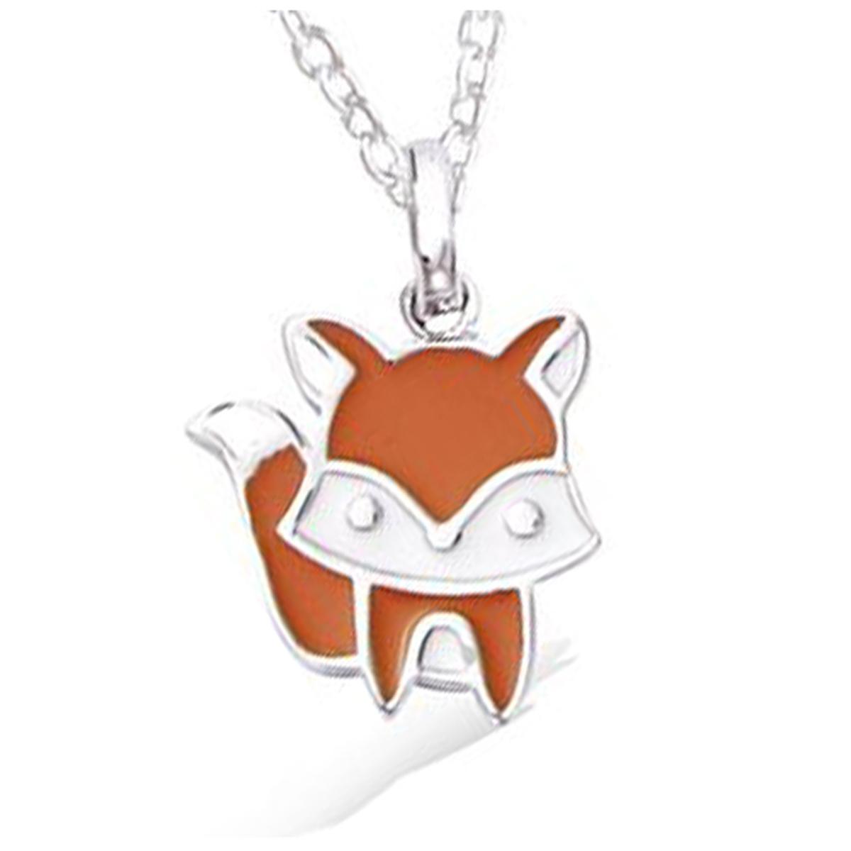 

Les Trésors De Lily [R3804] - Серебряный серебряный кулон Лисица оранжевого цвета (родий) - 12x10 мм