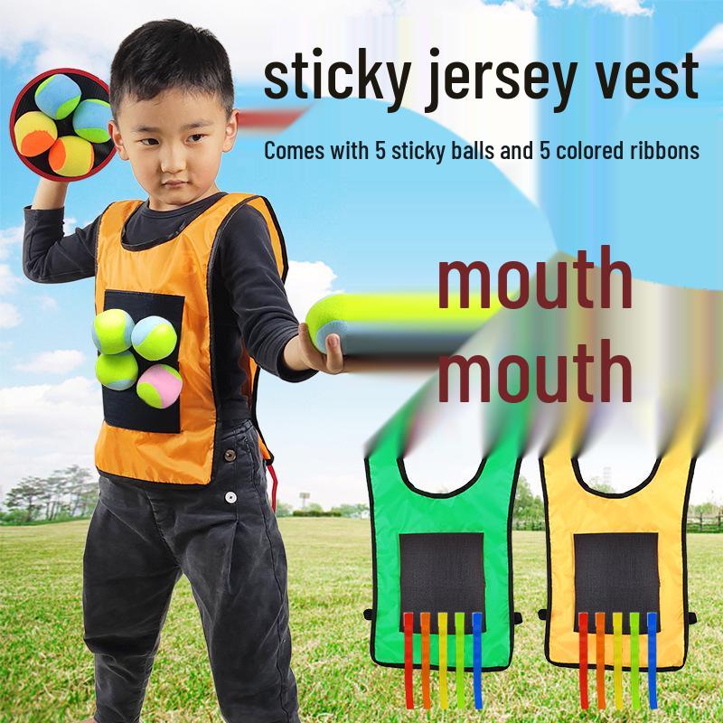 Children's Sticky Ball Dodgeball Vest for Outdoor Parent-Child Games