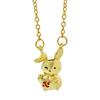 Elegant Titanium Steel Rabbit Pendant Necklace For Women In Shiny Gold And Silver