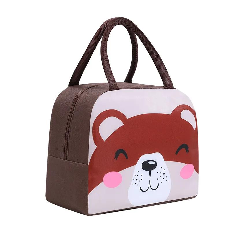 Cartoon Portable Thermal Lunch Box Bags for Women Kids Food Storage Handbags Travel Picnic Pouch Insulated Cooler Lunch Bag
