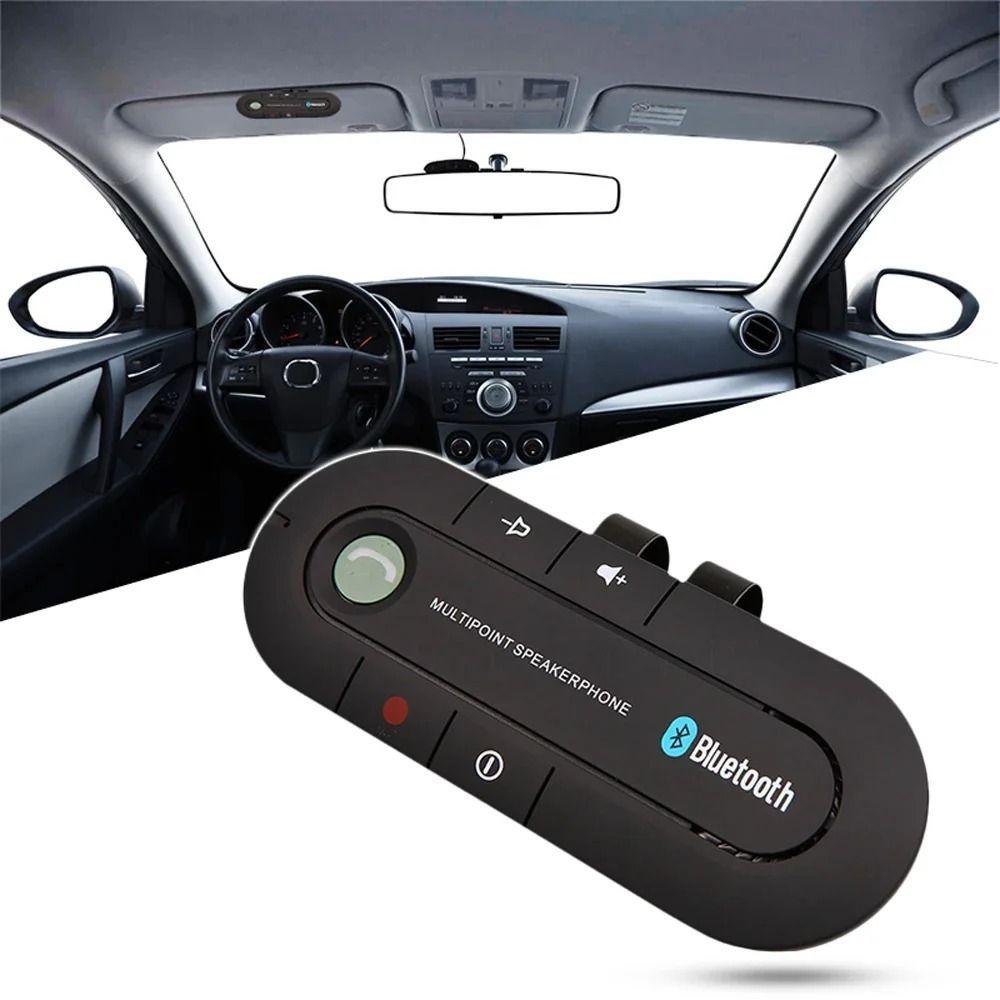 ABS Car Bluetooth Handsfree Phone Kit Micro USB Charging Cable Black MP3 Music Player Clip-on Wireless Speaker Speakerphone Car
