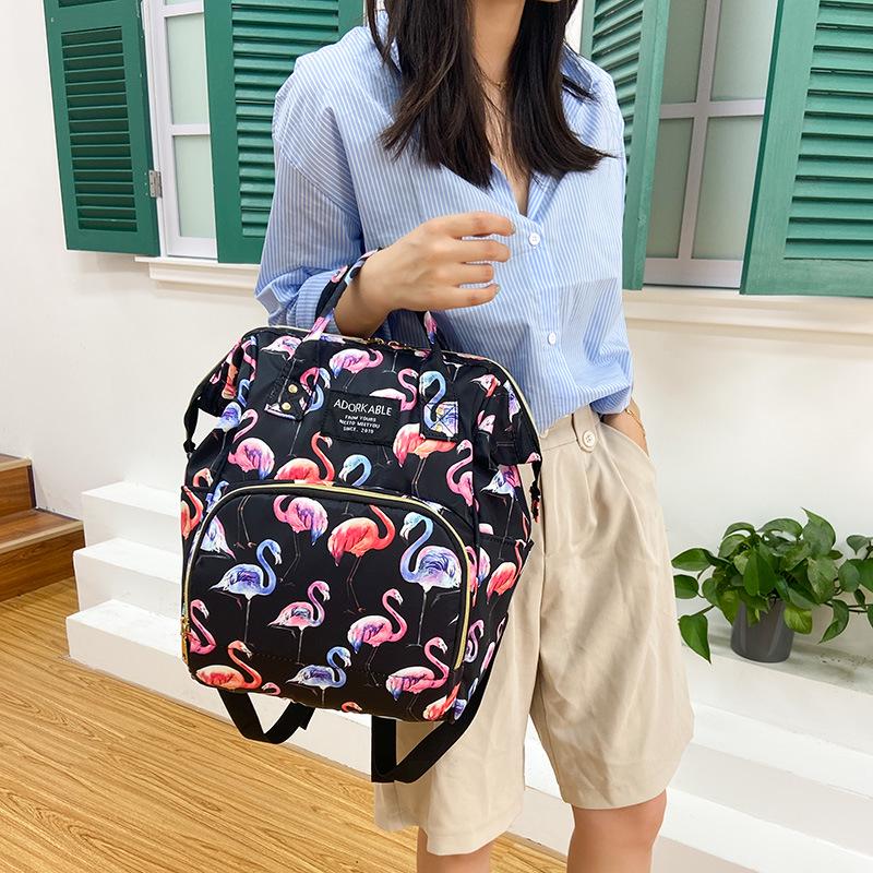 2025 Stylowy Nadruk Duża Pojemność Podwójny Plecak i Torba na Ramię dla Mam