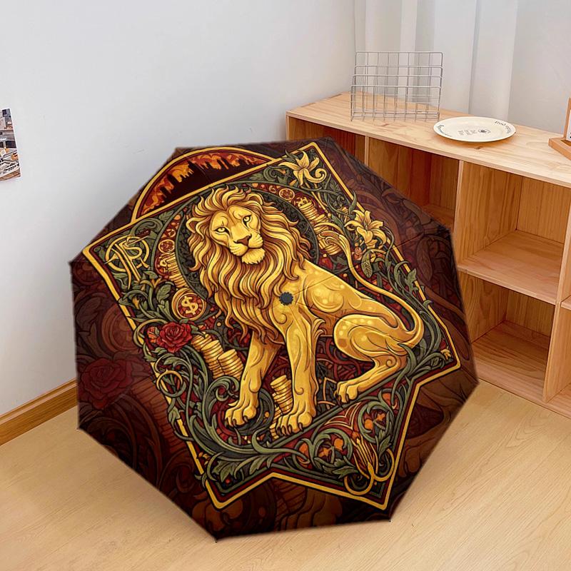 1 PC Automatic Folding Umbrella - Cartoon Pattern, Portable & Foldable Design with 9 Ribs, Christmas Birthday Gifts