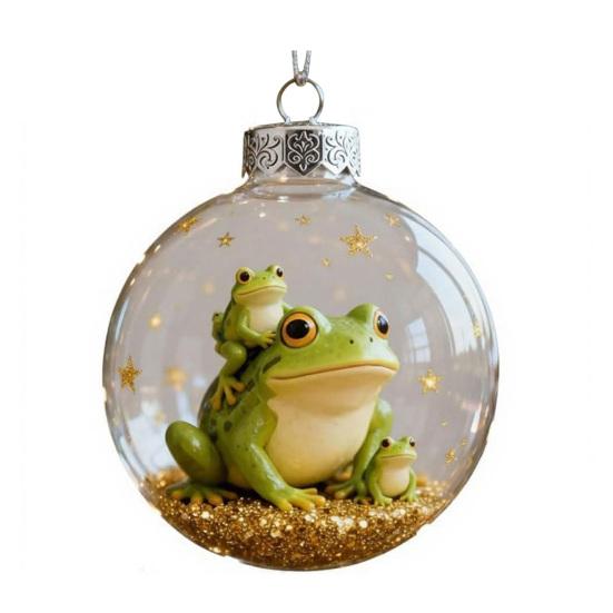 

Frog Christmas Ornament Acrylic Tree Decorations with Hanging Rope Festive Holiday Decor H