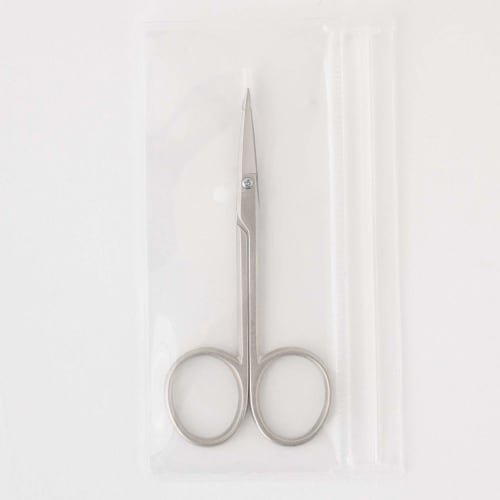 muji steel eyebrow cutting scissors, total length approx. 90mm, case included 15844456