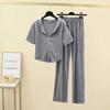 Women's Trendy Two-Piece Set: Hooded Short-Sleeve Top & Long Pants - Slimming Summer Fashion