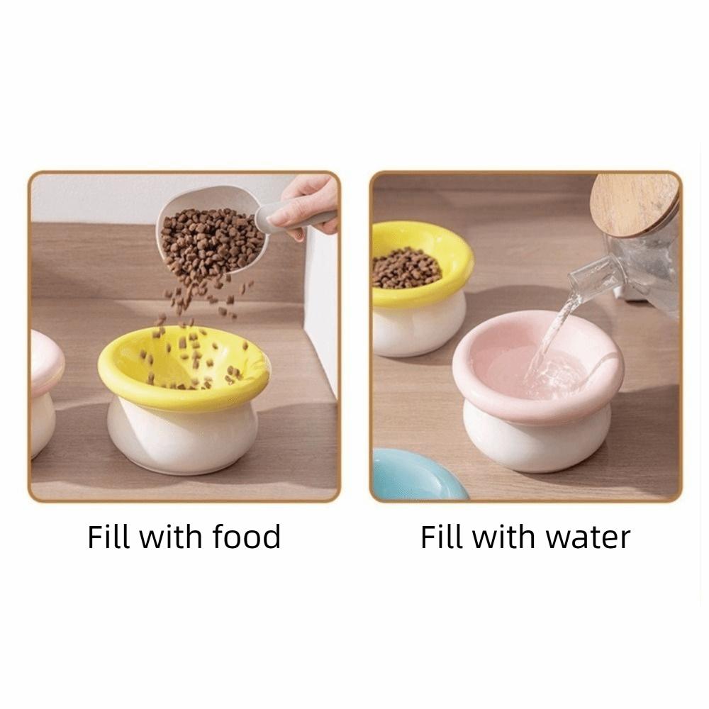 Ceramic Pet High Foot Bowl Large Capacity Dog Food Feeder Pet Drinking Feeder For Dogs Cats