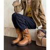 Martin boots women's trendy new retro tooling boots short boots niche western design polished round head denim autumn and winter
