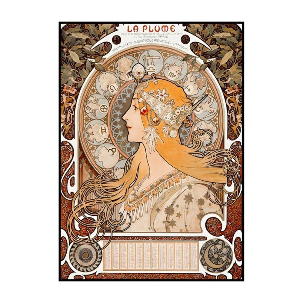 Vintage Art Nouveau Woman Tin Sign Retro Metal Panel Home Bar Cafe Decor
