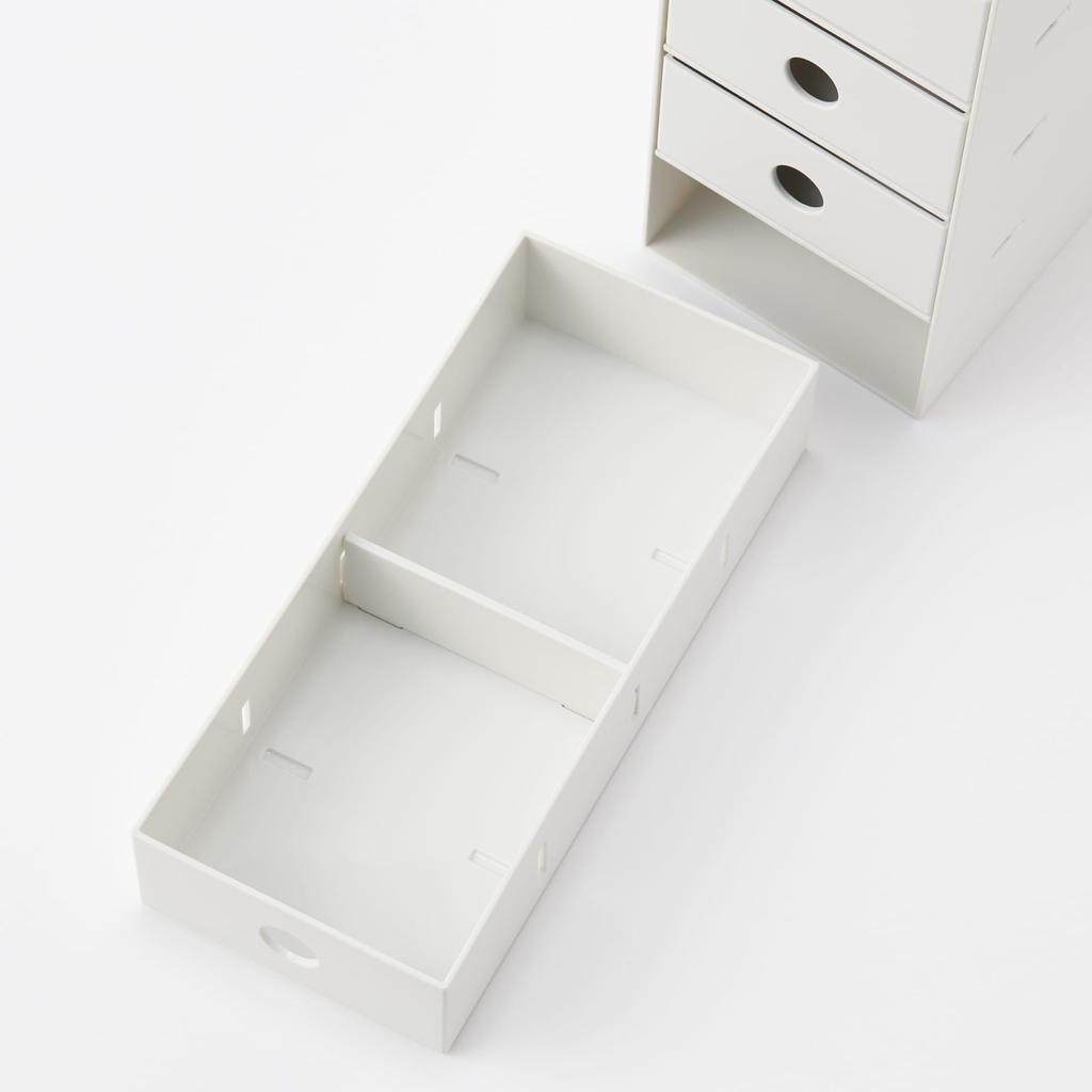 MUJI Recycled Polypropylene Small Item Storage 6 White W11 x x 83904432 Box, Tiers, Gray, Approx. D24.5 H32cm,