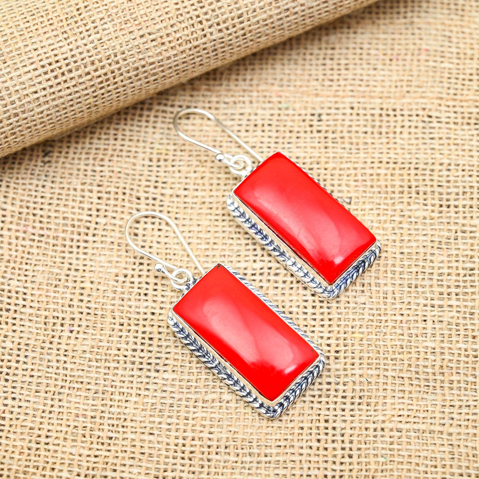 Замечательные серьги из стерлингового серебра 925 пробы с драгоценным камнем из красного — фото 2