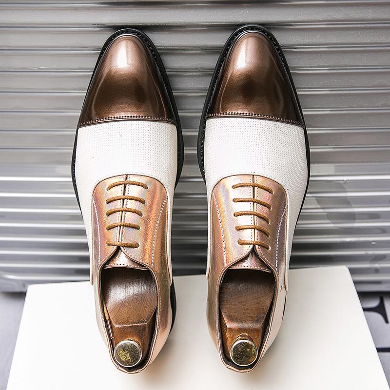 2024 Pointed Toe Men Dress Shoes Fashion Business Casual Shoes British Style Big Size 48 Party Wedding Footwear