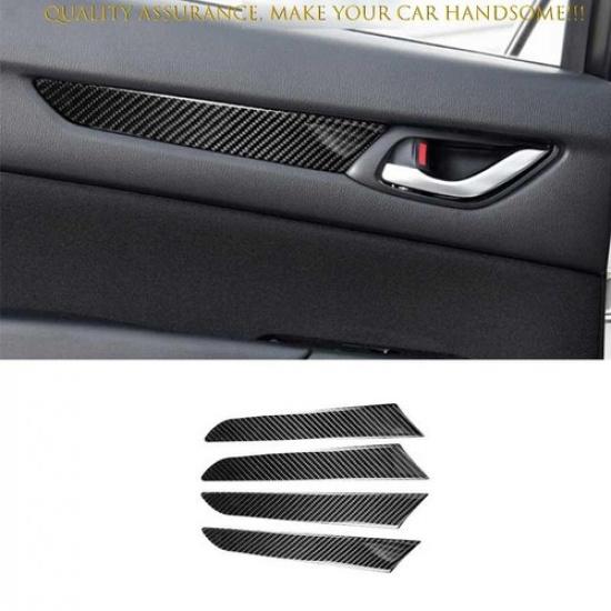 For Mazda CX-5 2017-2024 Real Carbon Fiber Inner Door Panel Strip Cover Trim 4PC