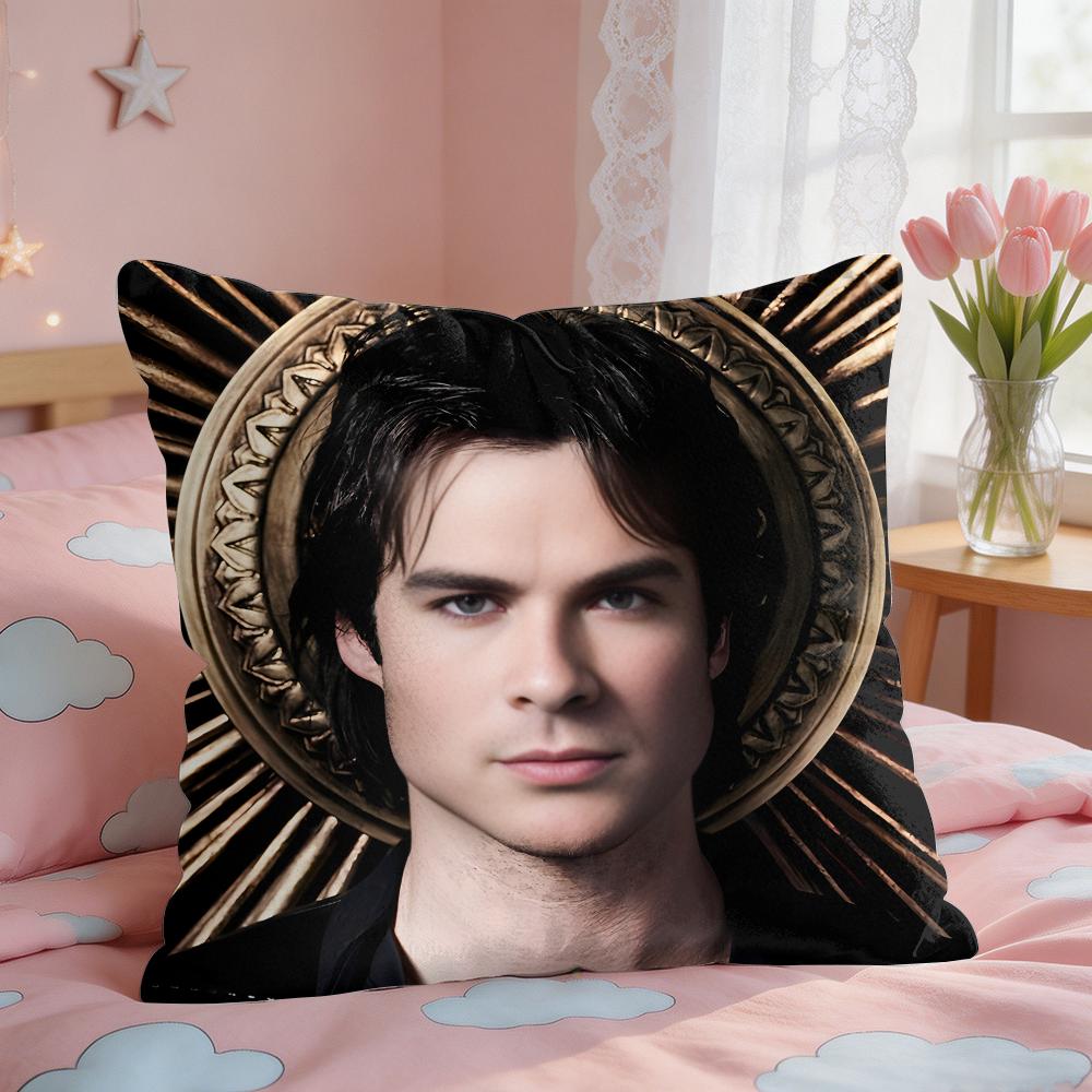 DDamon Salvatore COOL Cushion Cover Square Short Plush Pillow Case Living Room Sofa Home Decor Funda X