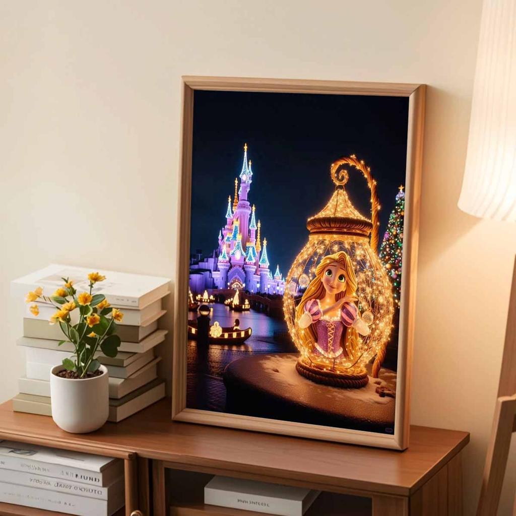 Diamond Mosaic Colorful Diamond Painting The Princess In The Jar Full Round Embroidery Cartoon Creative Hobbies Wall Decor