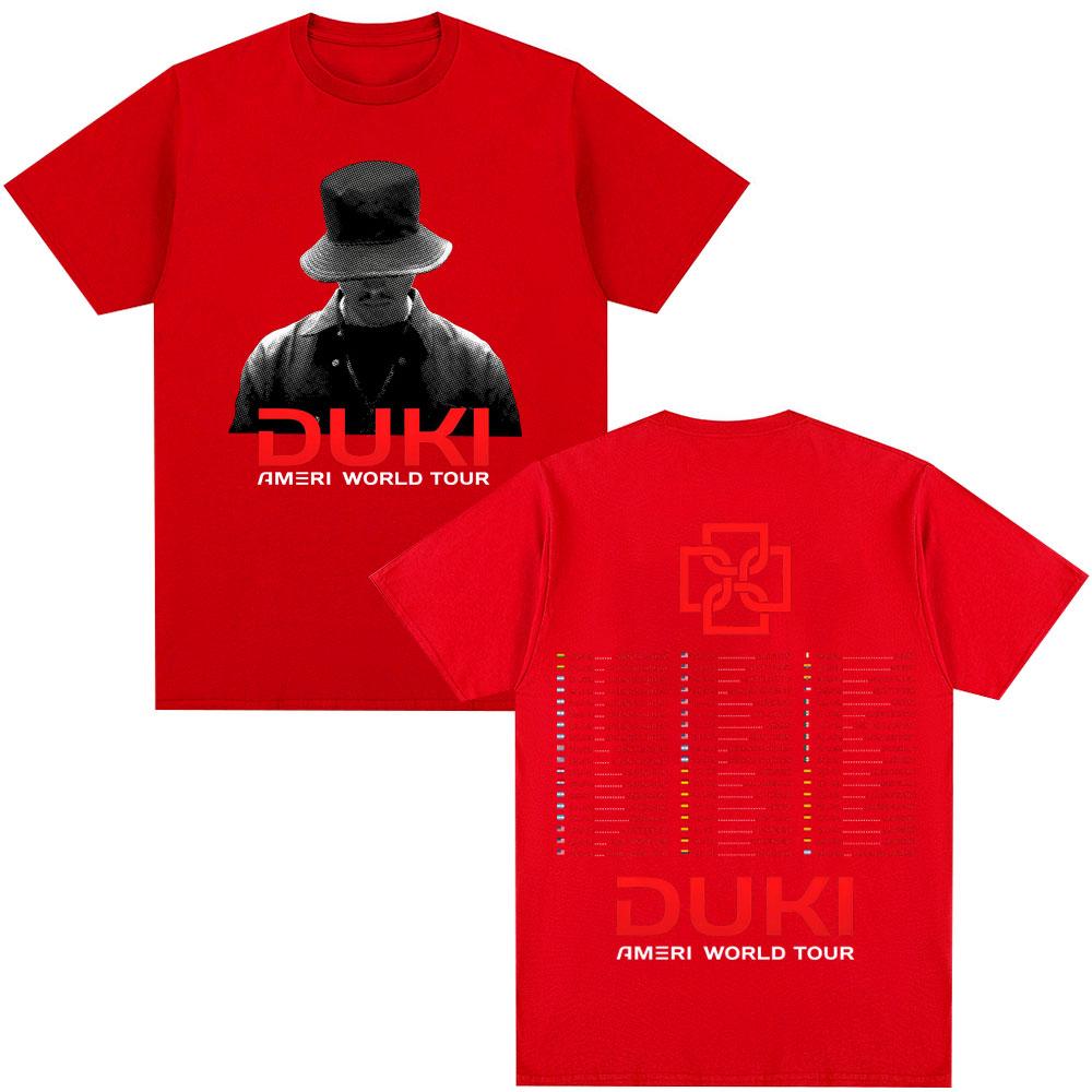 Rapper Duki Ameri World Tour 2025 T Shirts Mens Women Fashion Hip Hop Vintage Tshirt Cotton Short Sleeve Tshirts Streetwear S