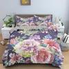 Tropical Flower Leaf Duvet Cover Set Queen Vintage Floral Bedding Set Boho Style Comforter Cover Floral Polyester Quilt Cover