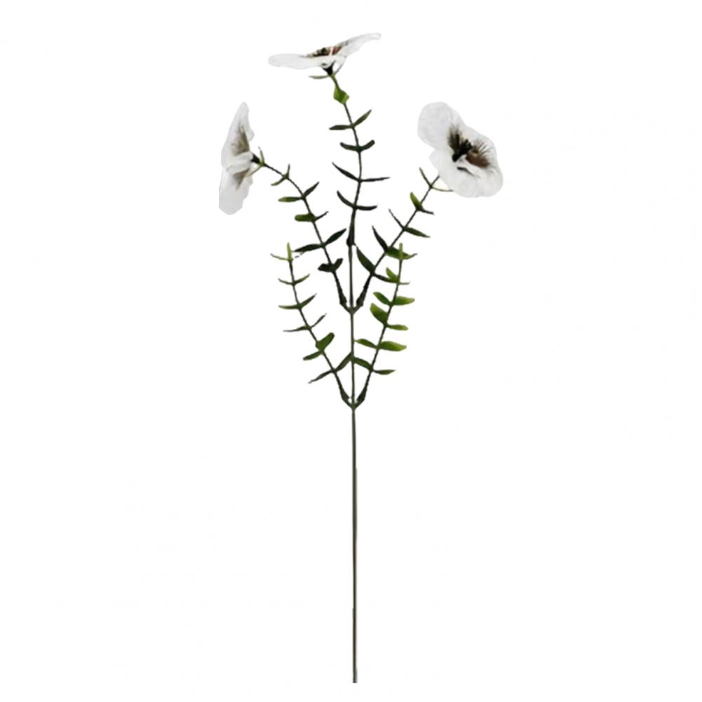 Realistic Silk Flowers 10 Pcs Patriotic White Blue Pansy Flowers Uv Resistant Faux Silk Blooms Independence Day Eucalyptus белый