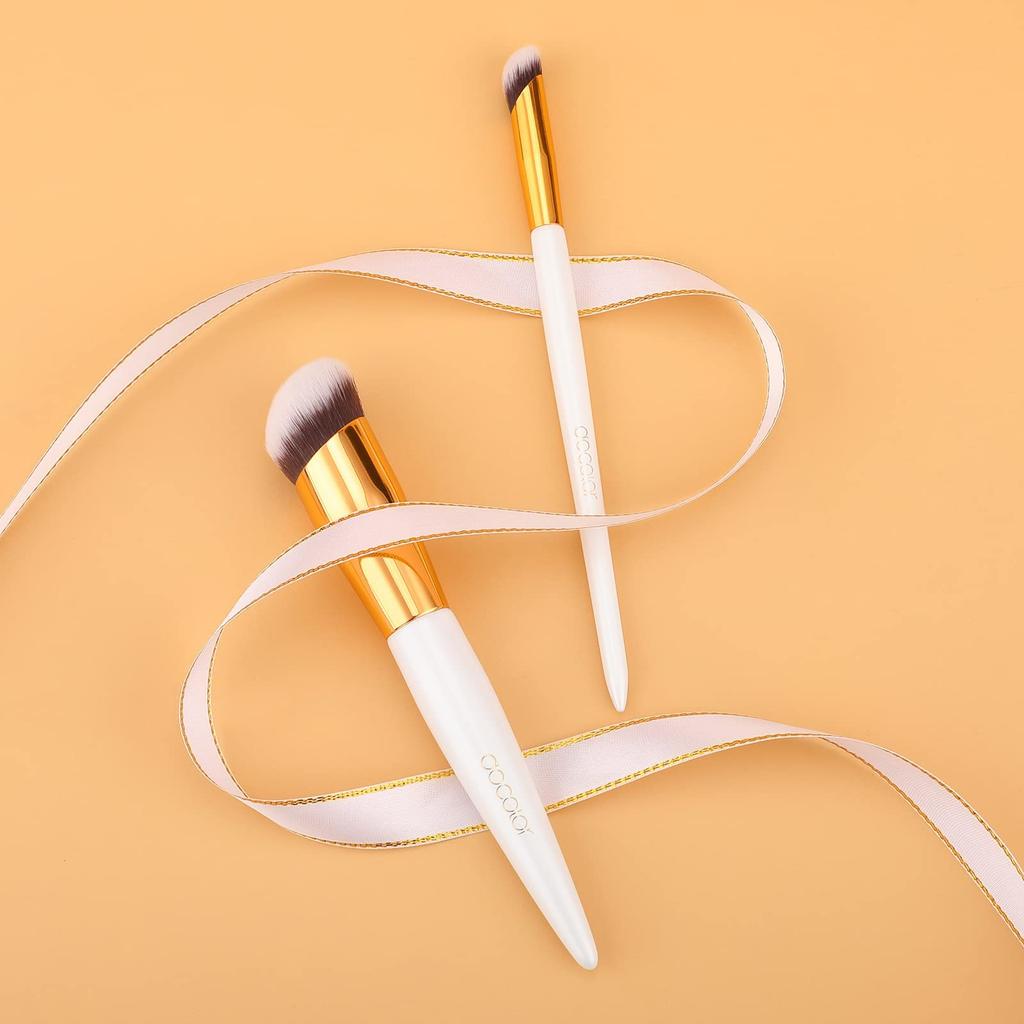 Docolor Foundation Brush and Concealer Brush Makeup Face Finger Gentle On Easy To Use (2 Brushes) - White, Brushes, Brushes, Brushes, Popular, Skin,