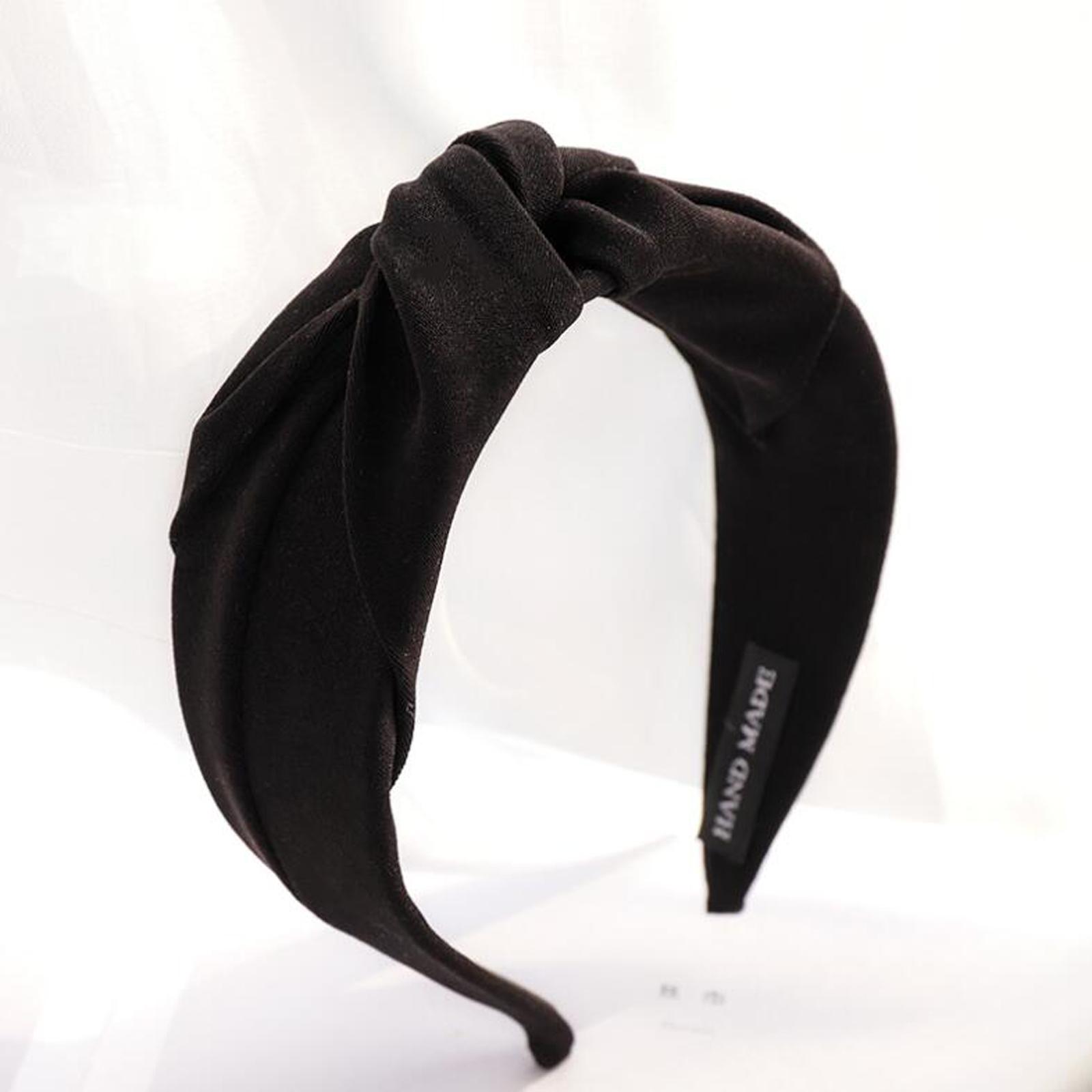 

PROLY Новая Мода Женская Повязка на Голову Широкая Сторона Осень Весна Тюрбан Однотонный Узел Посередине Повязка для Волос Повседневные Аксессуары для Волос