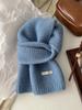 Quality wool-containing knitted scarf women's autumn and winter Korean atmosphere warm solid color wool scarf trendy manufacturer