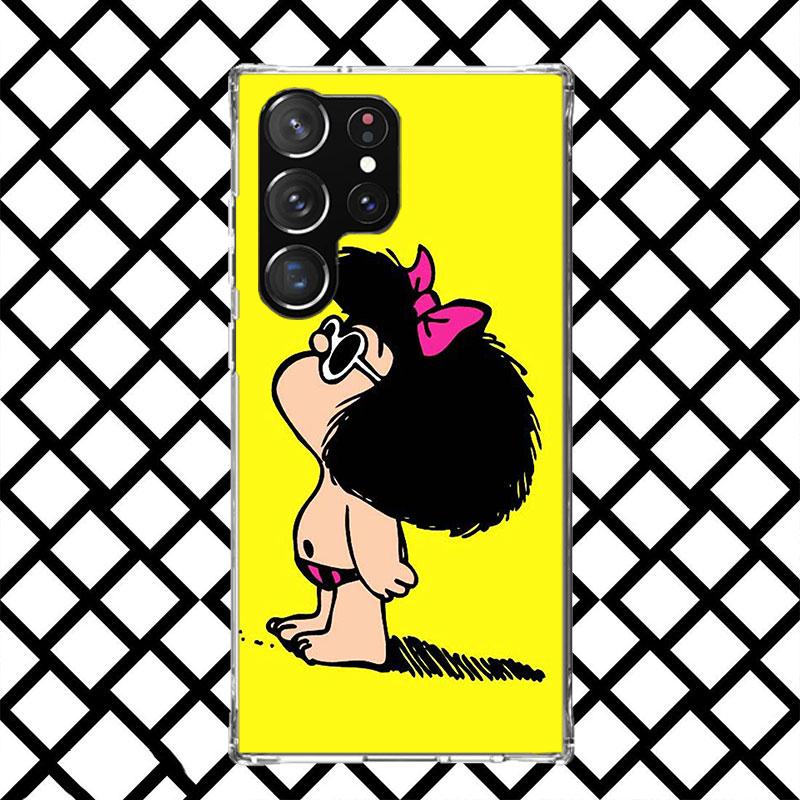 Cartoon Cute Mafalda Phone Case for Samsung Galaxy S26 S25 Edge S24 S23 Ultra S22 Plus S21 FE S20 + Soft Cover Print Fundas Gala Samsung S26