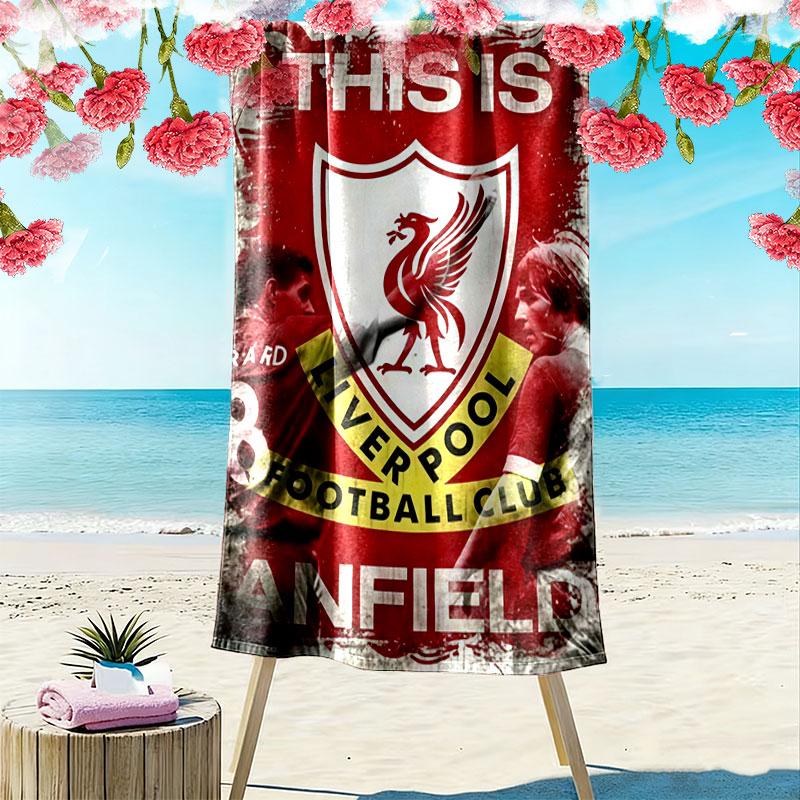 L.F.C. Telo Mare Stampato con Logo, Telo Grande Morbido Asciugatura Rapida per Spiaggia Campeggio Nuoto