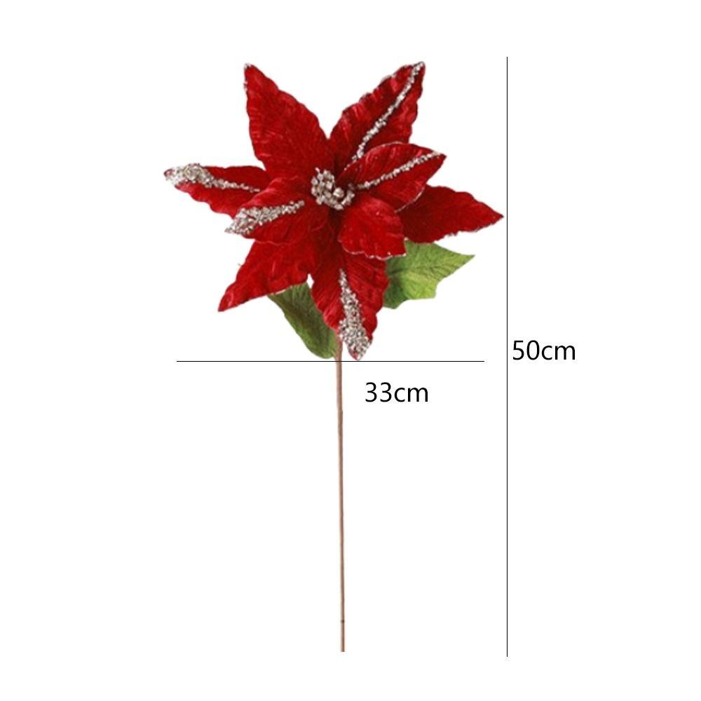 33cm Simulated Christmas Flower Handmade Christmas Tree Decorations New Year Gift