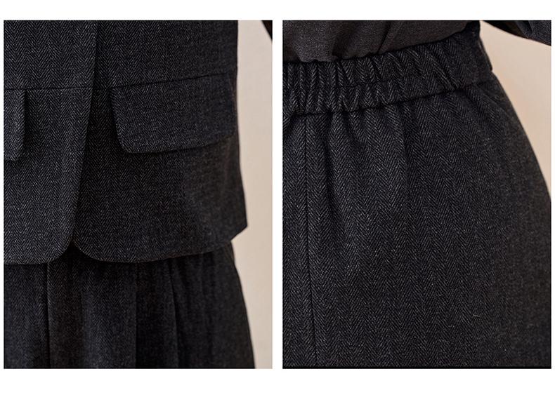 Chic Women's 2025 Winter Three-Piece Set: Fashionable Long-Sleeve Vest & Half-Body Skirt - ME5502