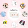 4 Pcs Portable Cosmetic Bag Set Letter Embroidery Zipper Closure Large Capacity Washable