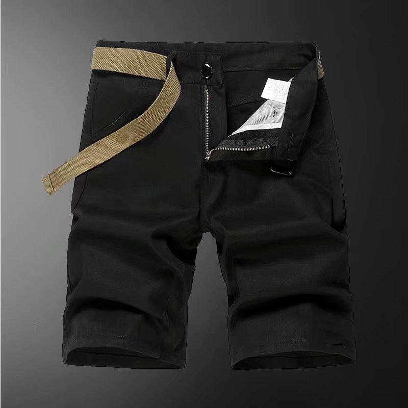 

Мужские повседневные шорты средней длины из чистого хлопка - летняя одежда для активного отдыха 33 чёрный