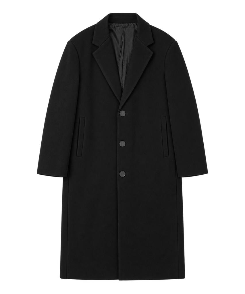 GRAYBLVD Lowell Woolblend Single Long Coat (Black)