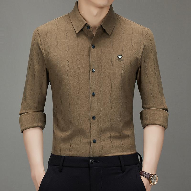 Men s long-sleeved shirt new spring and autumn trend men s shirt long-sleeved fashion youth casual letters M хаки