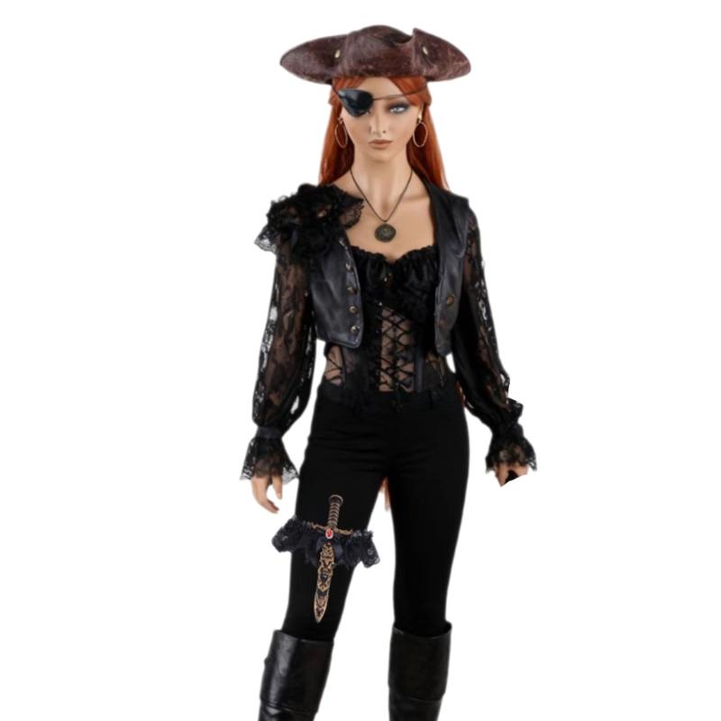 Pirate Outfit Easy Wear Design Practical Stitching Costume Accessories Perfect For Stage Performances And Event