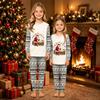 Family Matching Parent-Child Christmas Print Crewneck Long Sleeve Pants Set for Holiday