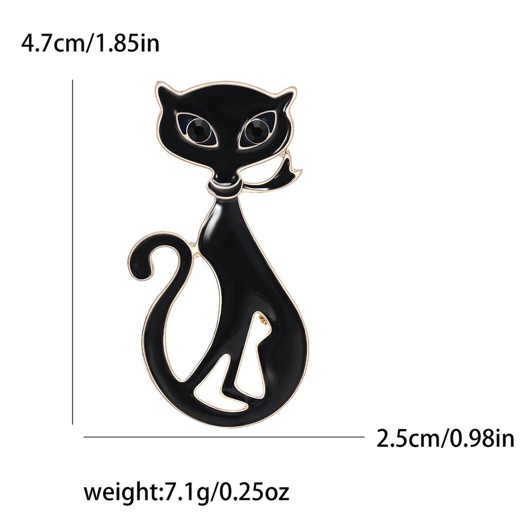 Emaille-Katzenbroschen für Frauen, Unisex, Strass, Tier-Anstecker, Bankett, Party, Rucksack, Geschenke, Schmuck, Zubehör