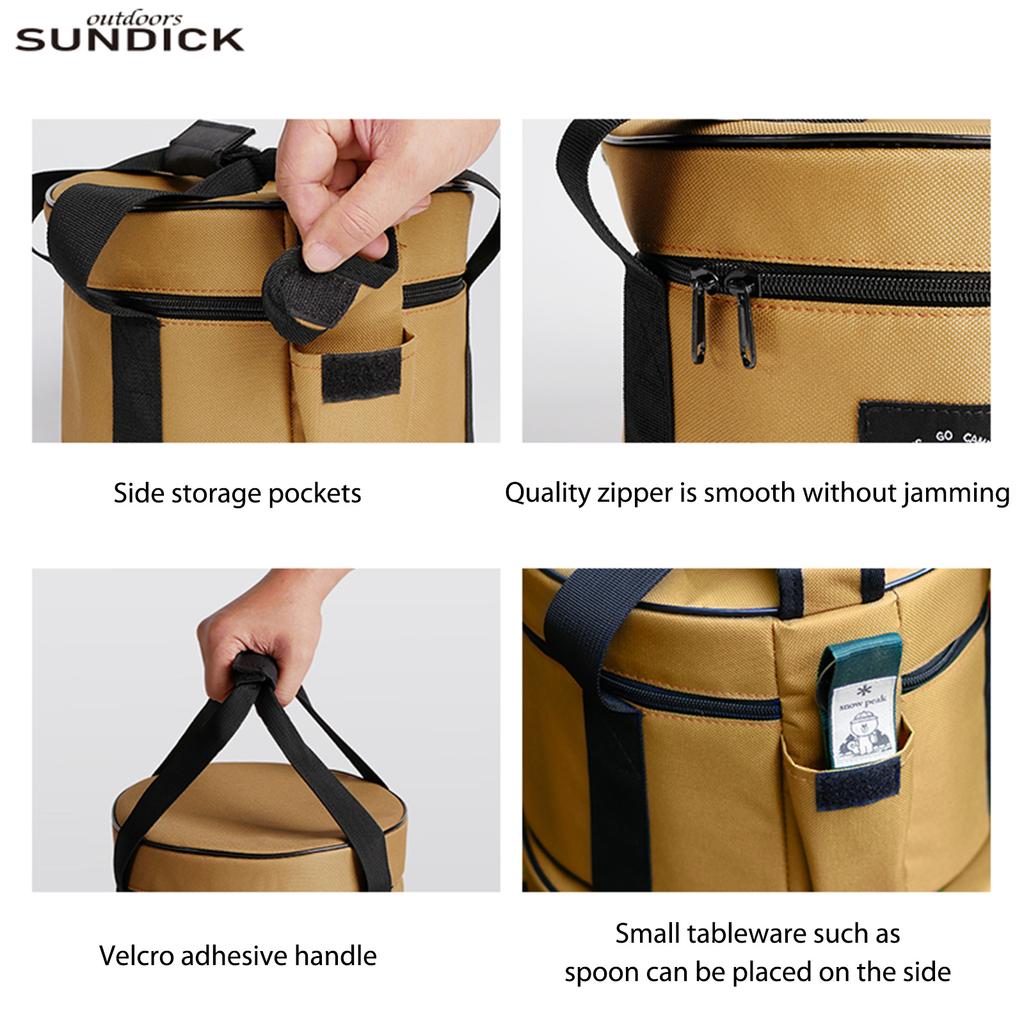9/14L Geschirr-Organizer Oxford-Stoff Tragetasche Campinggeschirr Aufbewahrungstasche Wasserdicht BBQ Picknicktasche Outdoor-Zubehör