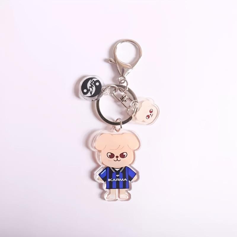 2D Flat SK Theme Keychain, Double-Sided High-Definition Acrylic Key Ring, Composed of 3 High-Quality Pendants, Fashion Bag Charm