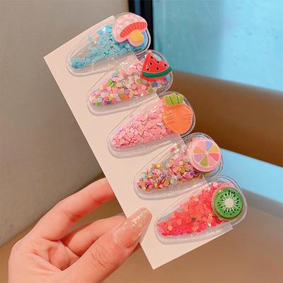 5Pcs Kid Infant Baby Girls Cartoon Fruit Hairclip Hairpin Barrettes Headwear Set