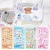 3D Relief Jelly Stickers Cartoon Animal Sticker Candy Ghost Rabbit Aesthetic Stickers Diy Phone Case Diary Stationery Sticker
