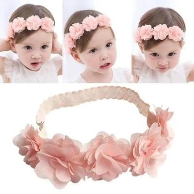 Nuova Fascia Floreale per Bambina Fascia Rosa con Nastro Fascia Fatta a Mano DIY Copricapo Accessori per Capelli Adatta per Bambini Neonato Toddler