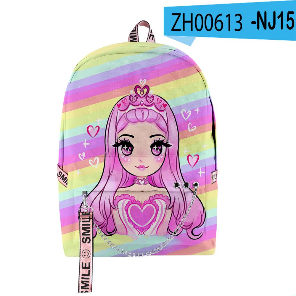 Popular Novelty Cool Leah Ashe Student School Bags Unisex 3D Print Oxford Waterproof Notebook Multifunction Travel Backpacks