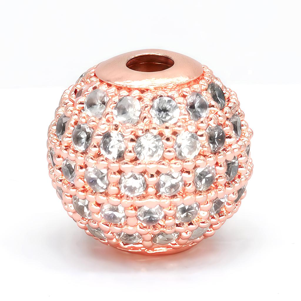 5 Stück Messingperlen Schmuckherstellung Strassbesetzt Zirkon Abstandshalterperlen 6-10mm für Charms Halskette Armband DIY