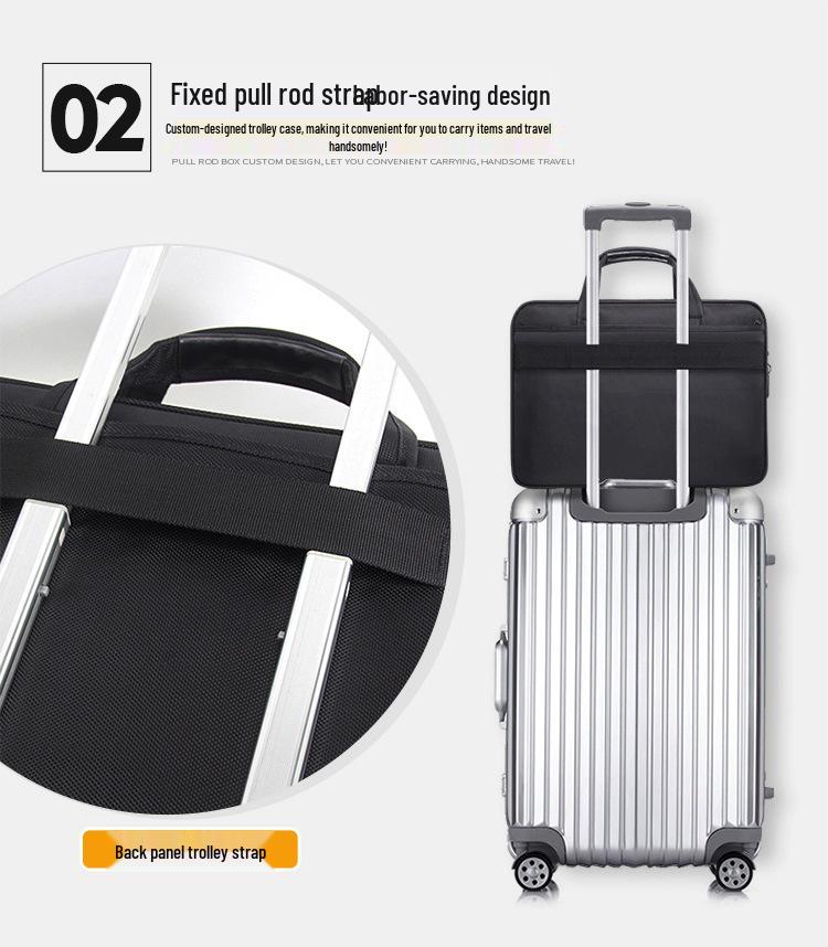 Unisex Water-Resistant Oxford 15.6" Laptop Briefcase - Large Capacity Business Handbag with Shoulder Strap