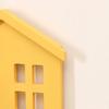 Wall Storage Shelves Hand Made Wood House Shape Wall Mounted Shelf for Bedroom Living Room Yellow