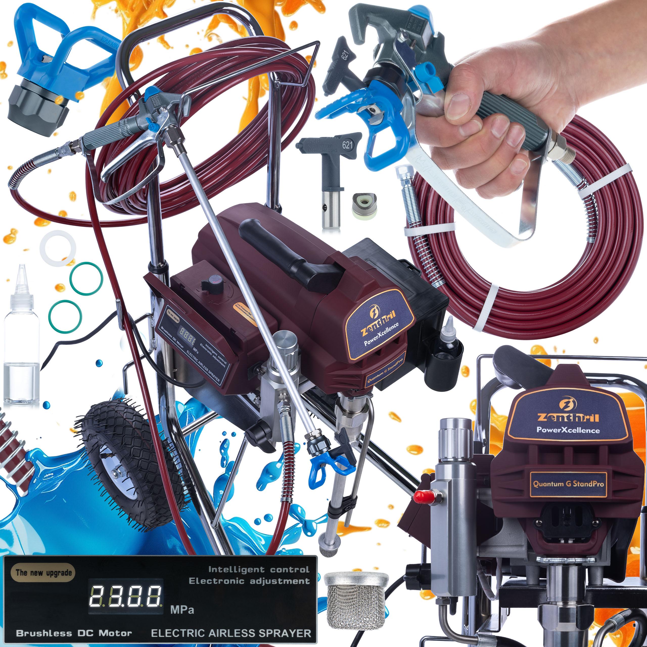 

Zenthril Agregat Malarski Quantum G StandPro – 2200W, 20MPa, 2,8L/min | Elektroniczna Regulacja Ciśnienia ZenControl | Mobilny Wózek Transportowy